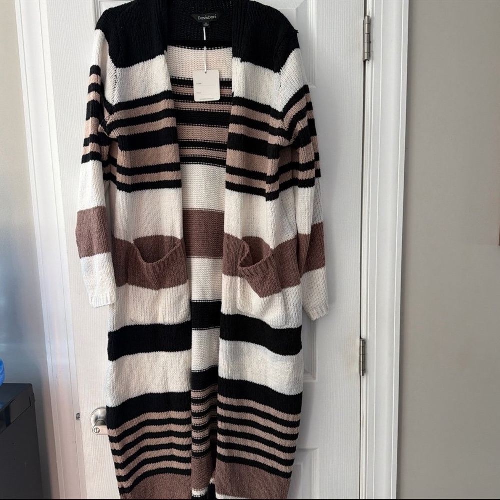 Davi & Dani Colorblock Duster/Long Cardigan NWT 1XL